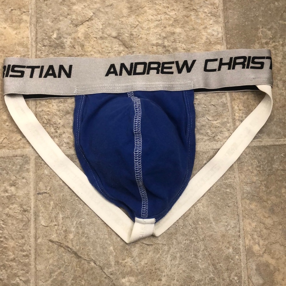 Andrew Christian, jockstrap, size SMALL, blue, pouch